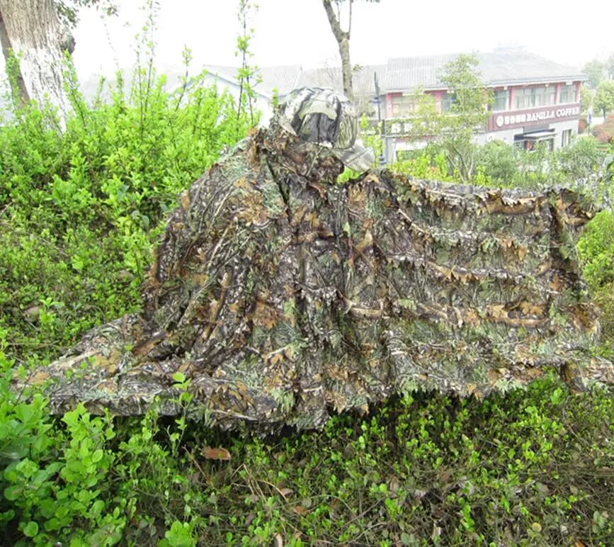 Veste camouflage 3D feuille d'érable bionique ghillie pour airsoft observation oiseaux vêtements outdoor pêche