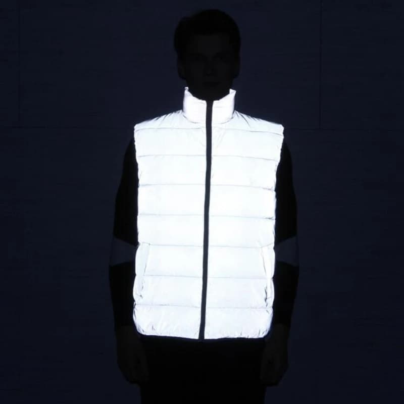 Gilet réfléchissant homme d'automne-hiver - Veste sans manches matelassée réfléchissante pour pêche nocturne