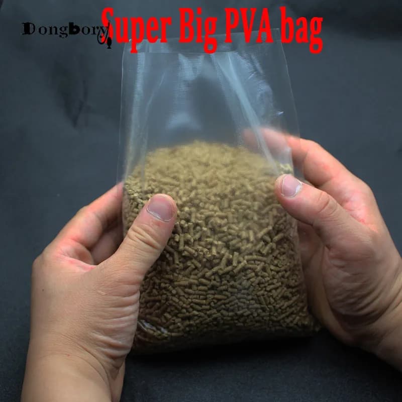 50 Sacs PVA Solubles Eau 15x20cm Grand Format Amorçage Carpe Pêche Accessoires