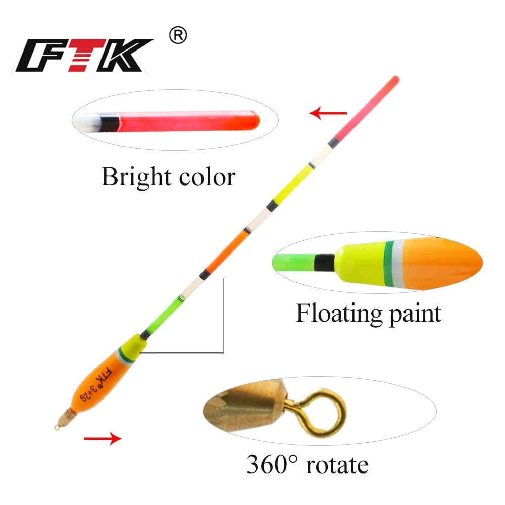Flotteurs Barguzinsky 5 pièces pour pêche à la carpe - Poids mixtes 3+2g à 6+2g FTK