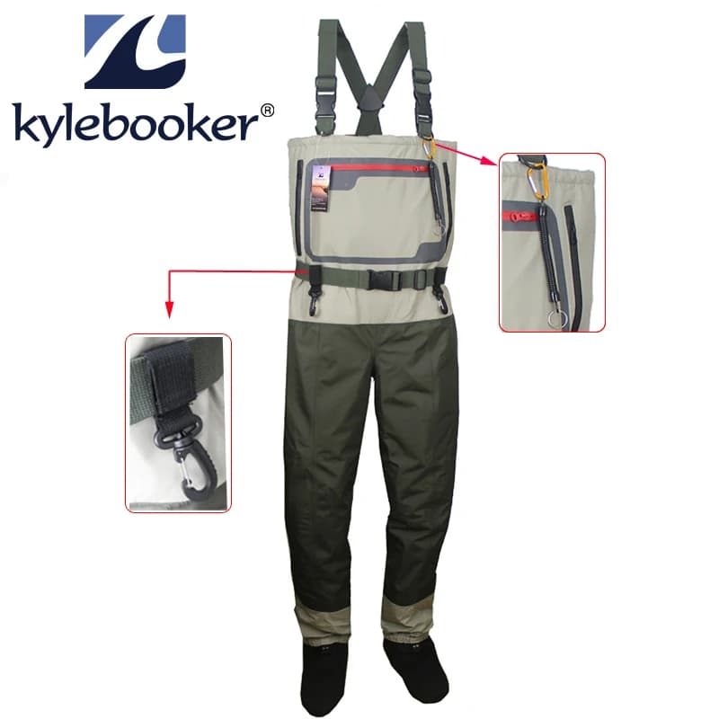 Waders de pêche respirants homme convertible léger pantalon cuissardes pour pêche à la mouche