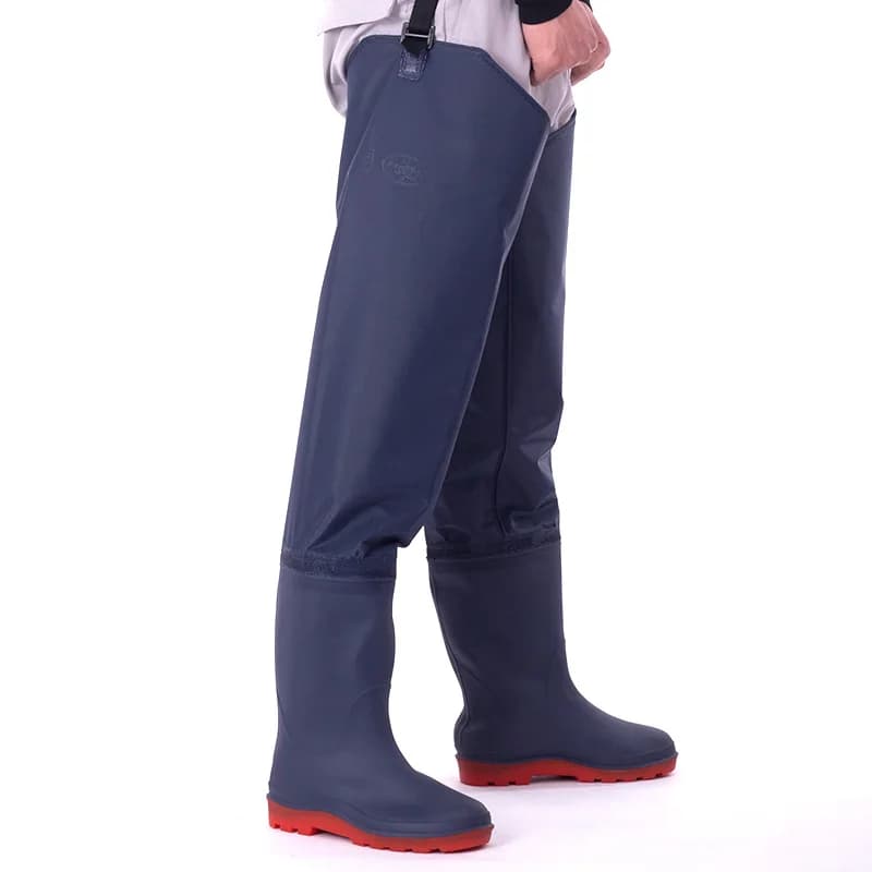 Pantalon cuissardes de pêche résistant avec bottes longues antidérapantes pour la pêche en rivière