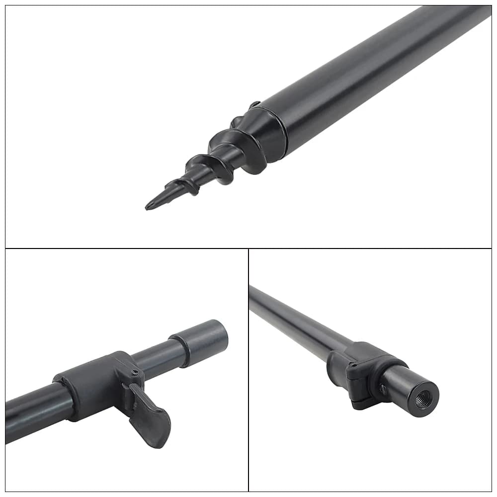 Support cannes Hirisi 2 pièces aluminium : rod pod stable pour pêche carpe depuis la berge confortable