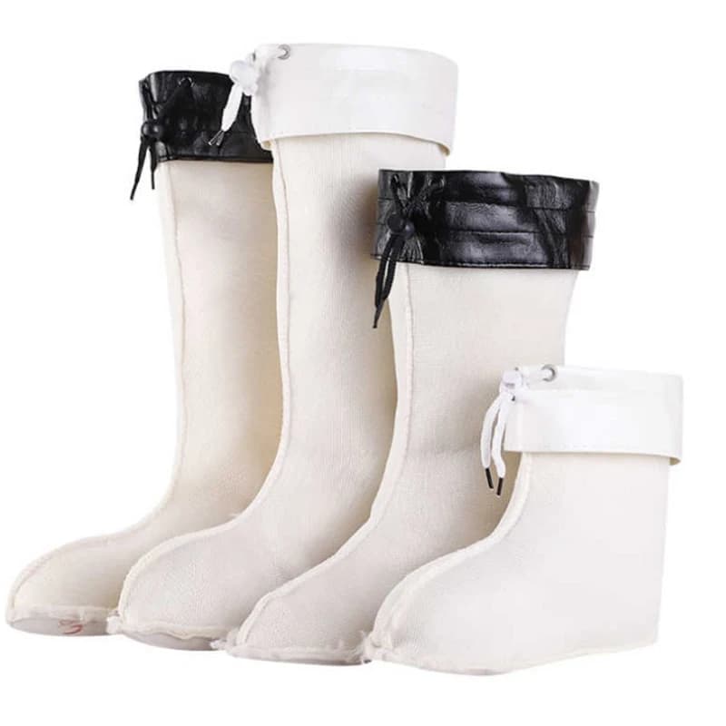 Chaussons de pluie doublés polaire haute tube - Protège-chaussures chauds hiver pour pêche et extérieur