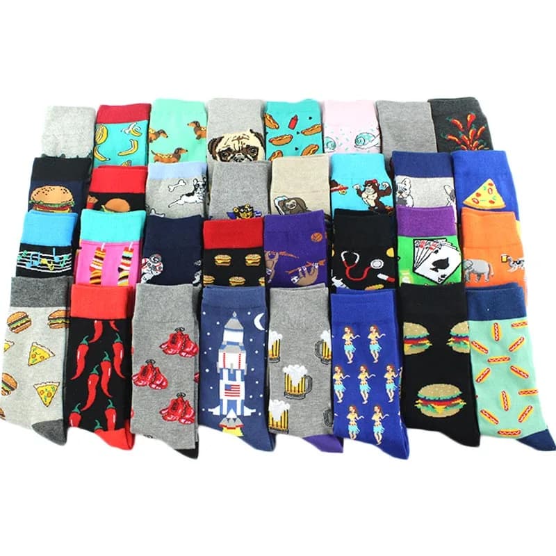 Chaussettes drôles avec motifs animaux - Pug, éléphant, lion - Unisexe et cadeau original