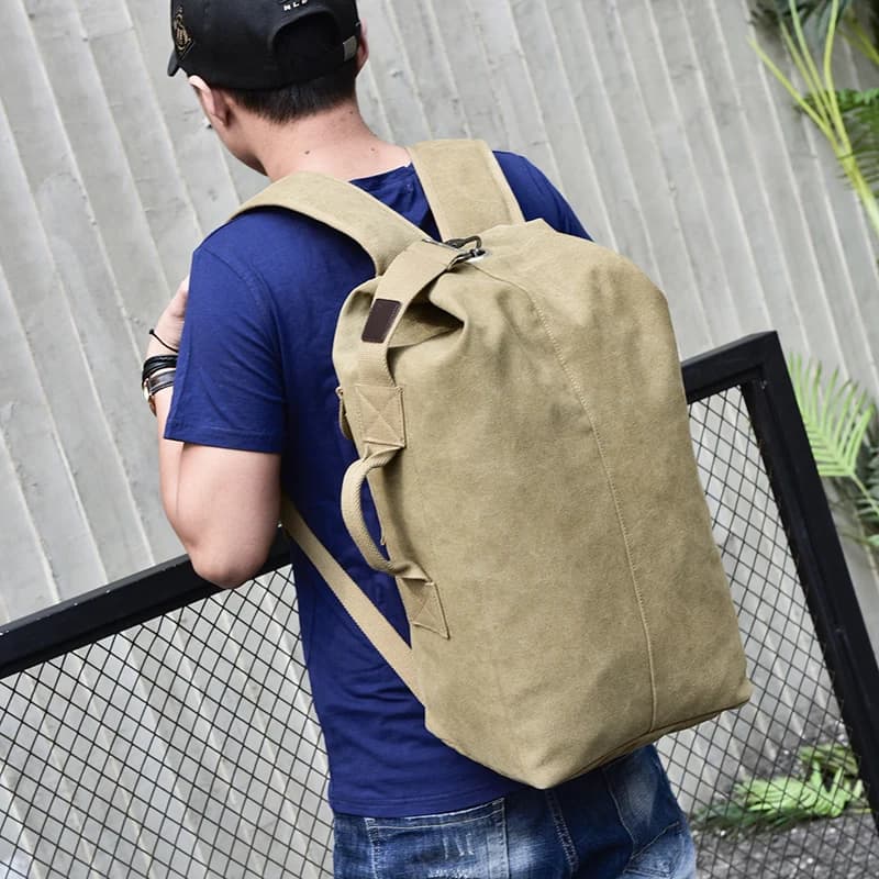 Sac à dos pêche grande capacité toile canvas montagne épaule homme qualité professionnelle