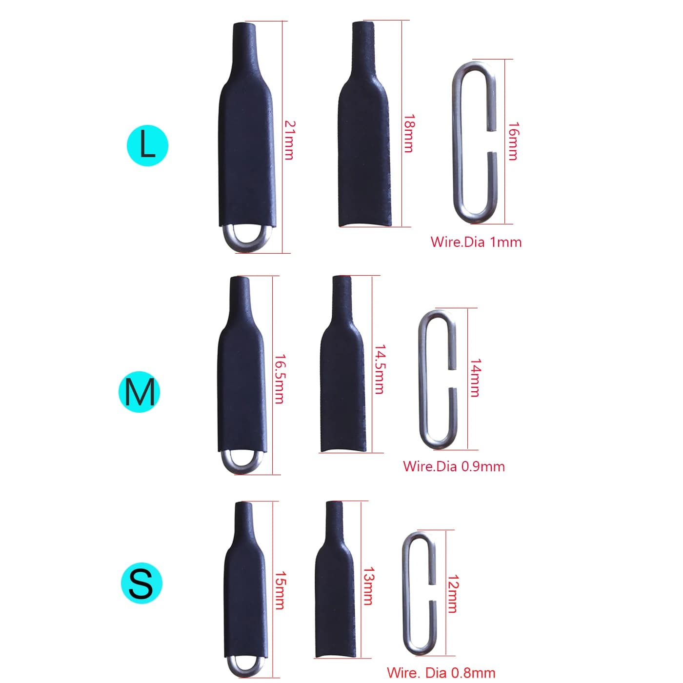 50-200 clips rapides swivels acier pêche carpe S M L avec protecteur hameçon leurre connecteur
