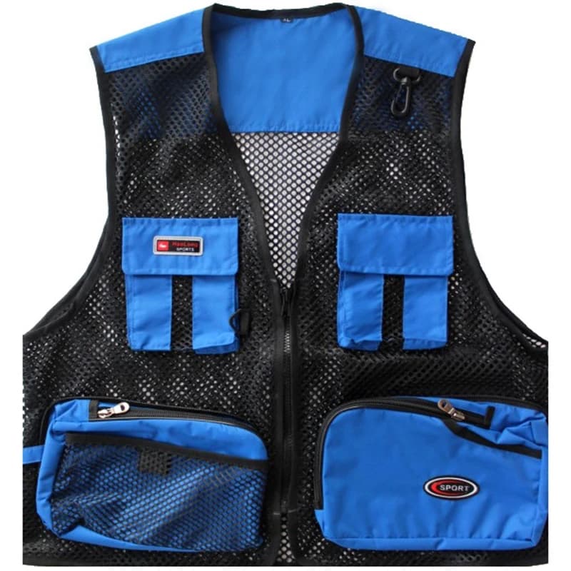 Veste pêche photo été homme mesh poches multiples - Veston technique outdoor aéré