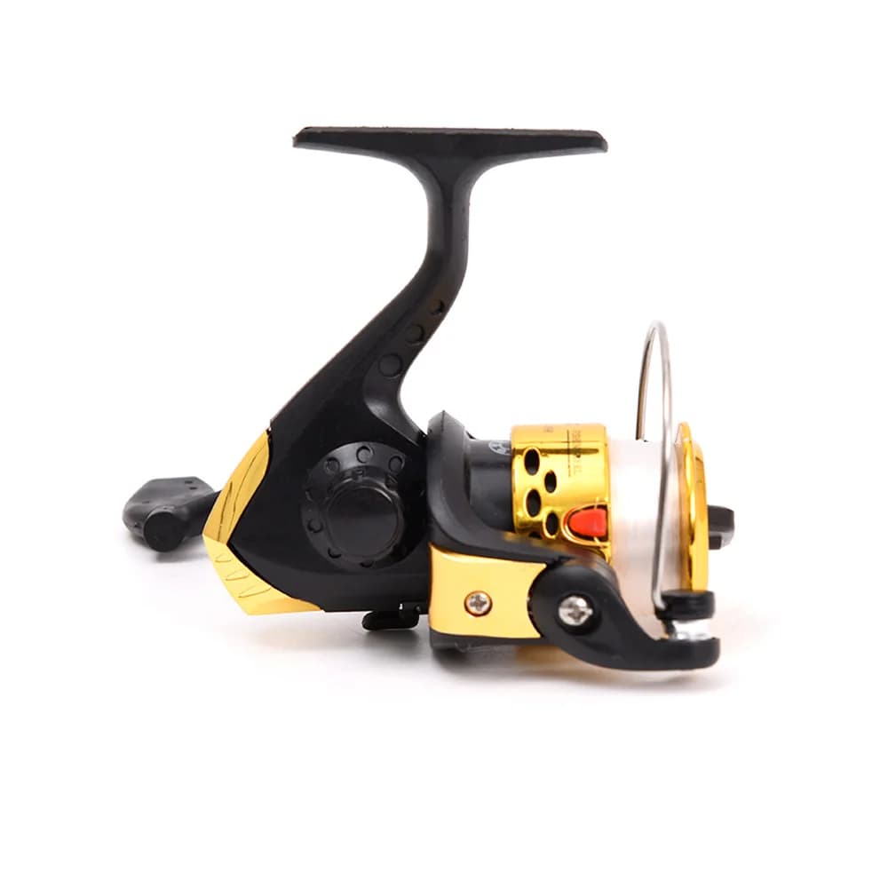 Moulinet de pêche ultraléger pliant 5.2:1 avec grande bobine de 60m et roulette de ligne pour lancer appâts