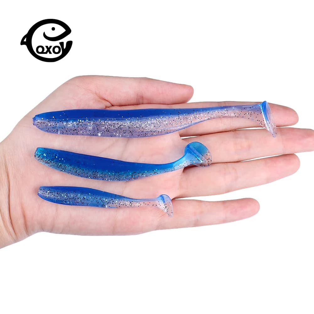 Lot de 10 vers souples silicone QXO 7-13cm - appâts artificiels PVA swimbait pour poissons de mer