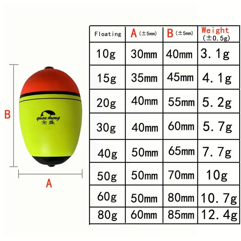 Flotteur pêche EVA élastique 10g-150g - Boya flottante pour pêche à la roche et pêche traditionnelle