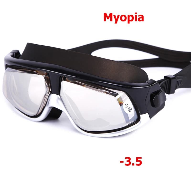 Lunettes de natation correctrices dioptrie étanches anti-buée UV grand cadre myopie