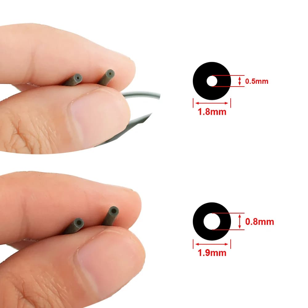 Tube silicone anti-emmêlement pour montage de pêche à la carpe - Tubing rig sécurité lead-clip 0.5x1.8mm 0.8x1.9mm hirisi