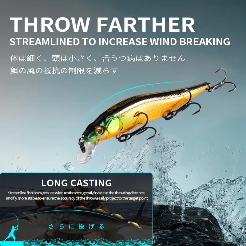 Leurre minnow BEARKING 9.8cm 10g pour prédateurs - Wobbler professionnel plongeant 2.1m