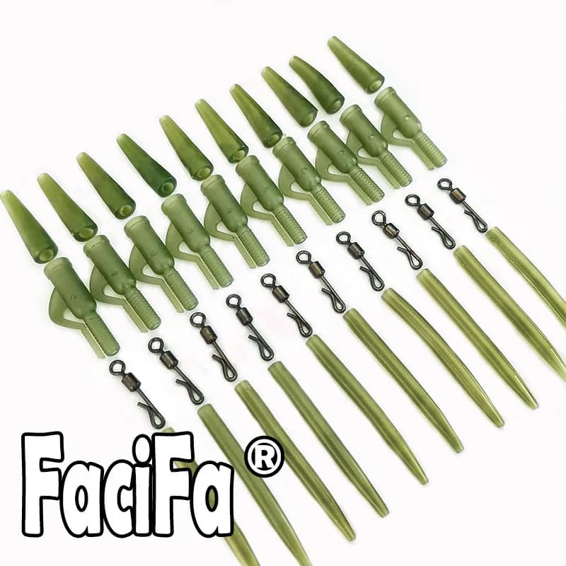 Kits plombs clips rapides 10 sets pour montages carpe - accessoires anti-emmêlement pêche au coup