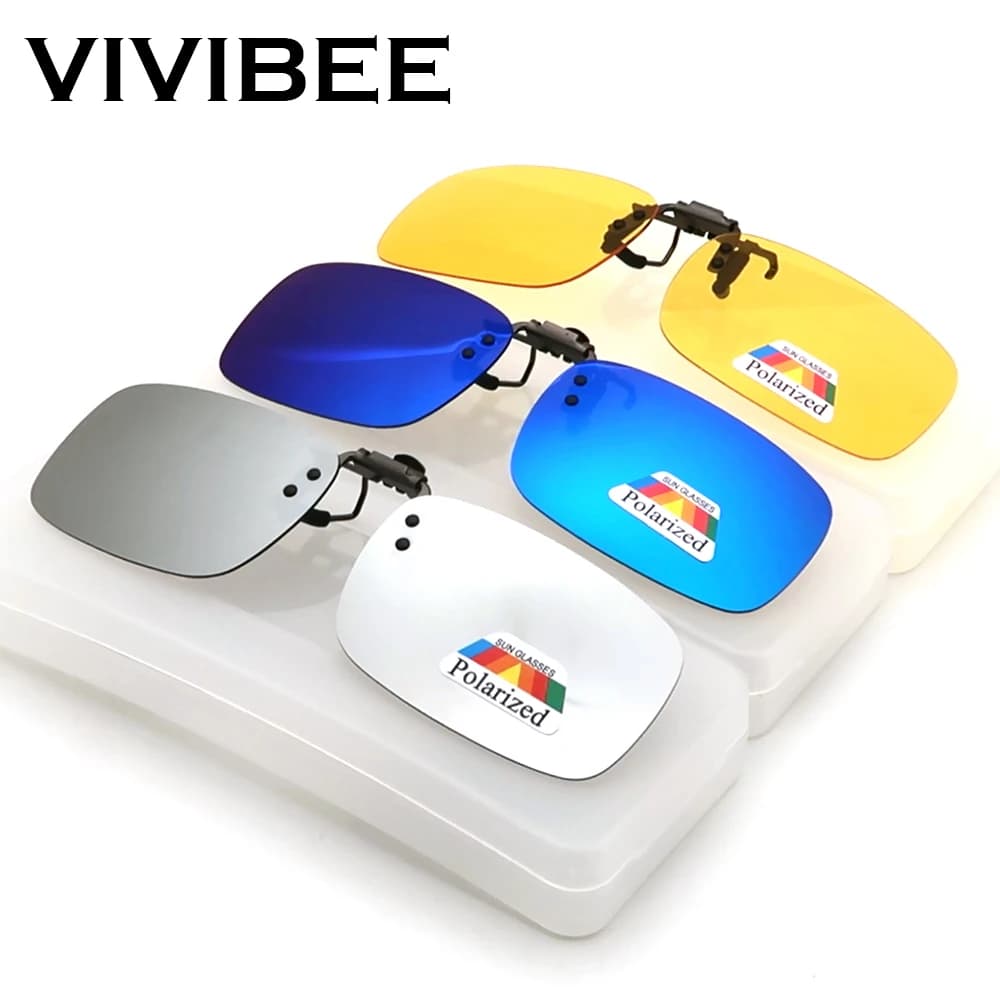 Lunettes de pêche VIVIBEE miroir bleu - Verres polarisés flip up vision nocturne UV400