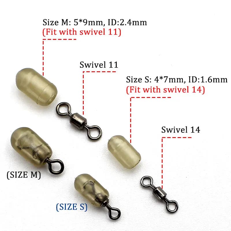 30 perles anti-emmêlement et manchons stop pour montages feeder carpe avec plombs running