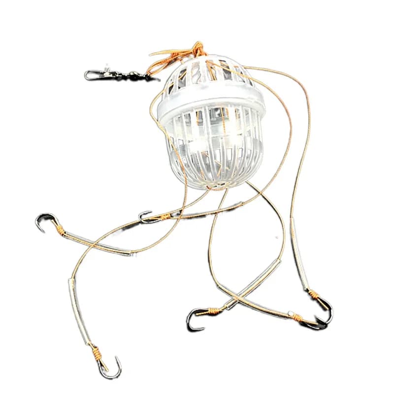 Cage à appâts explosion pour carpe avec 6 hameçons en acier carbone - Accessoire de pêche sphérique