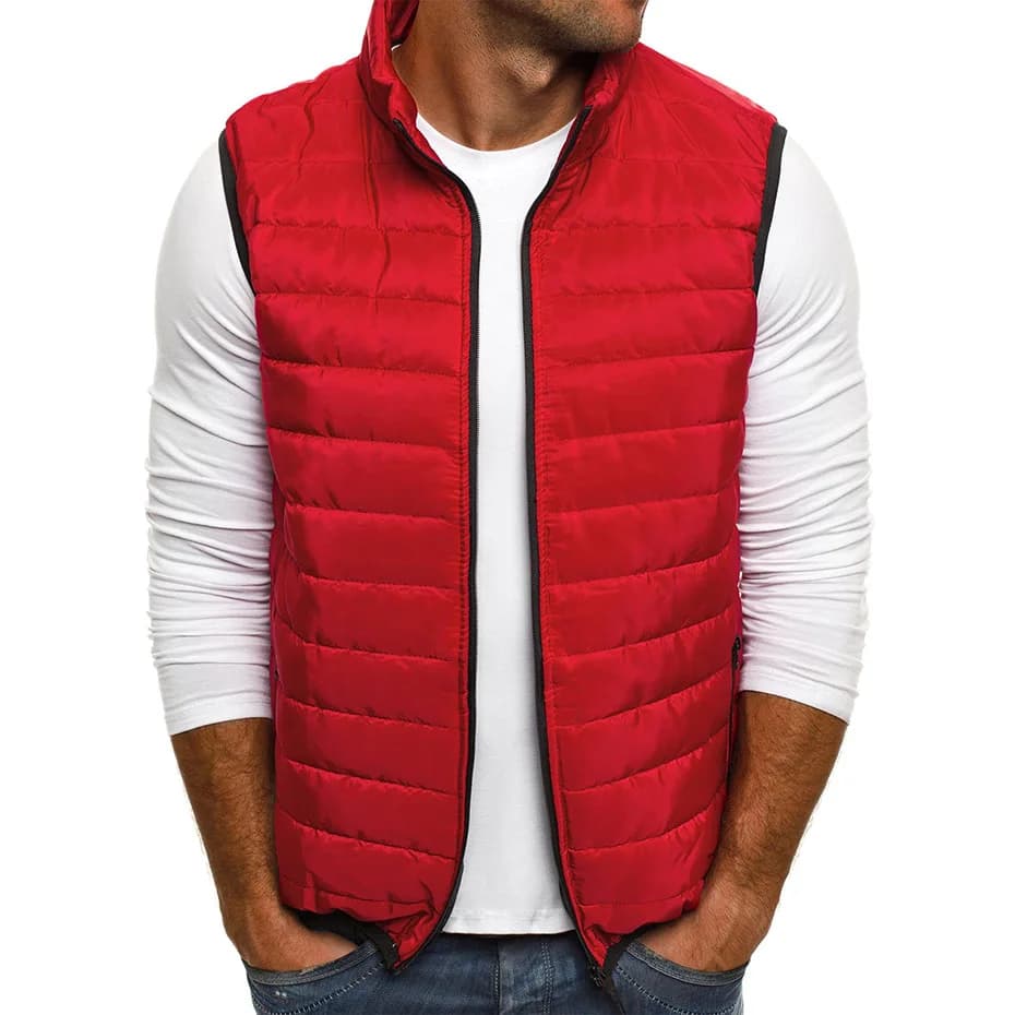 Gilet matelassé homme sans manches hiver 5XL - Veste chaude col montant pour pêche par temps froid