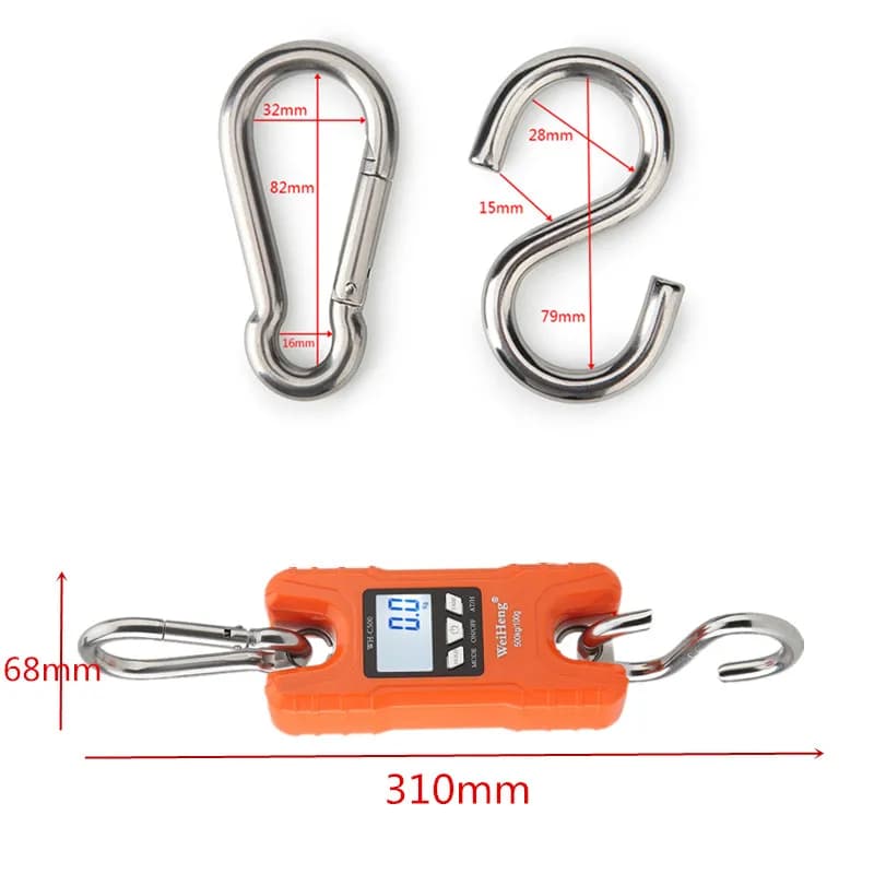 Balance de pêche digitale 200kg 300kg 500kg crochet inox portable pour peser gros poissons et matériel