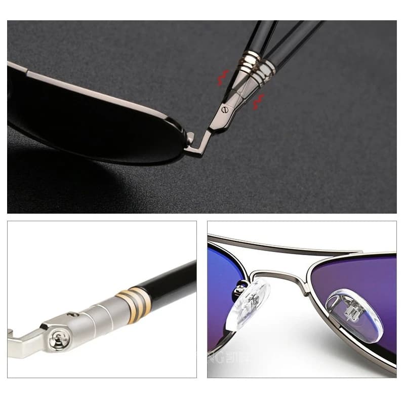 Lunettes de soleil aviateur polarisées de luxe pour hommes - Design vintage et protection UV400