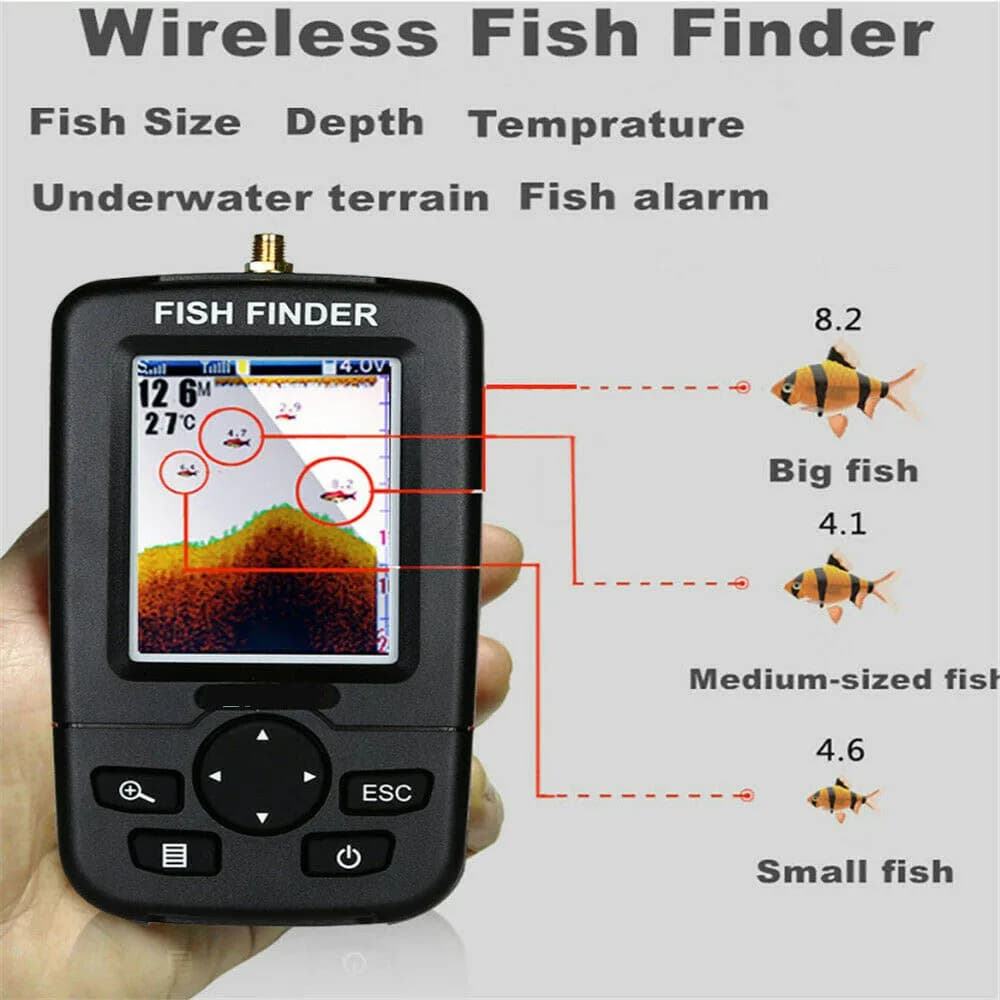 Sonar portable sans fil Smart Fish Finder avec alarme de capture et écran LCD pour détecteur de poissons