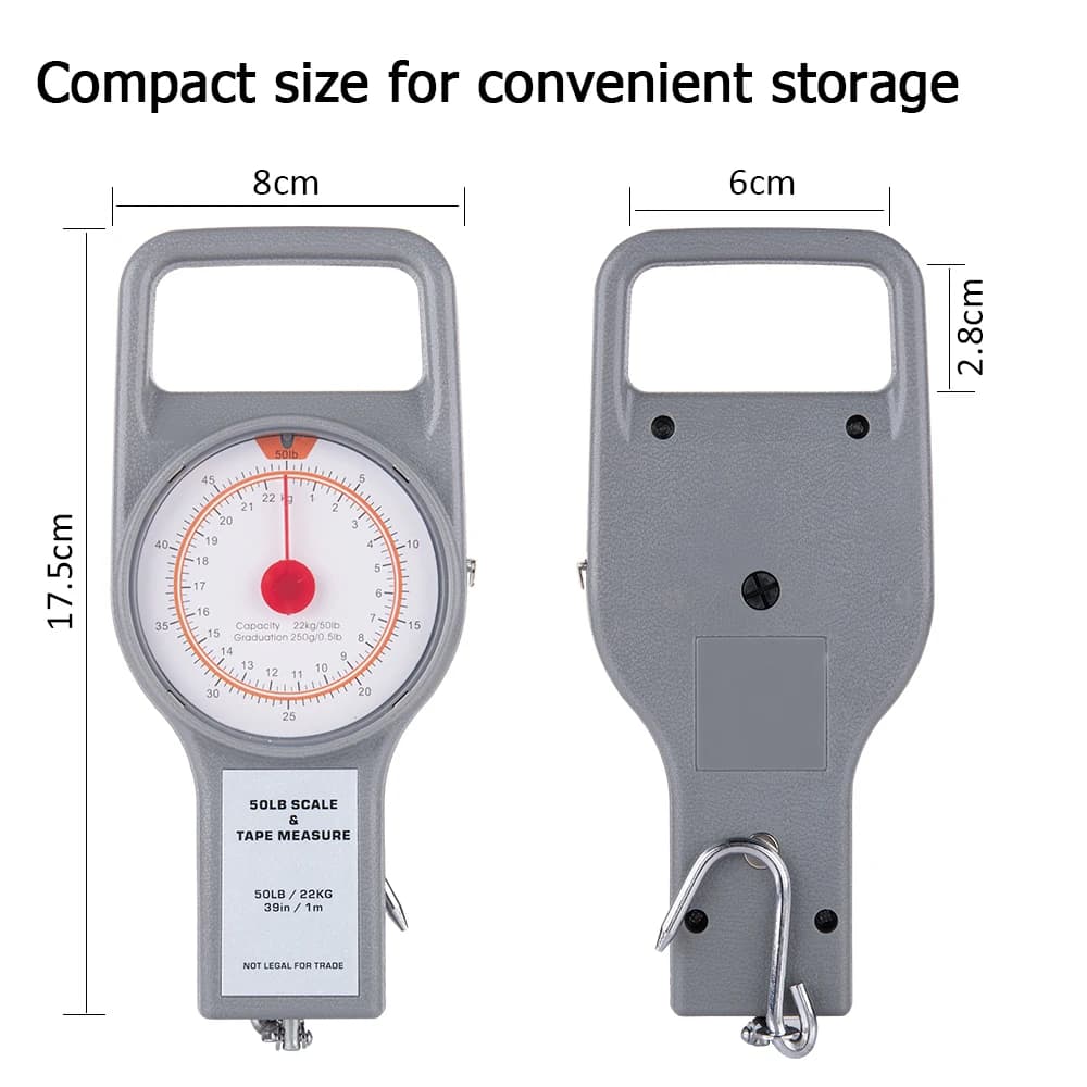 Balance pêche Goture portable 50LB/22KG max crochet inox pour accessoires pêche numérique accrocheuse
