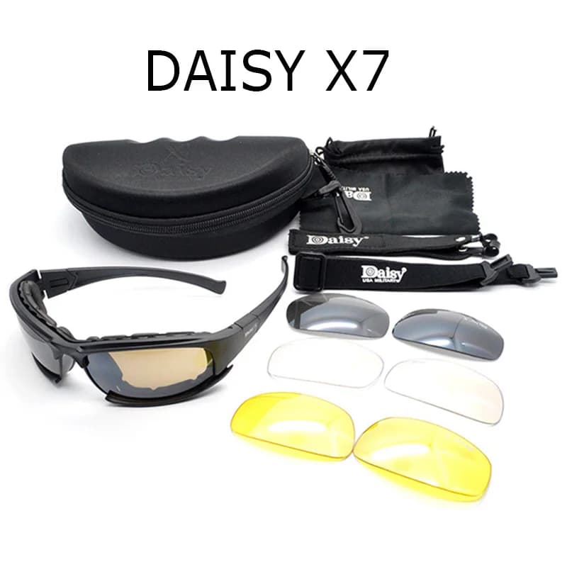 Lunettes tactiques polarisées militaire hommes - 4 lentilles chasse randonnée tir box original