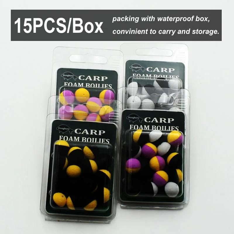 15 boilies bulles double couleur pour Ronnie Rigs - Appâts flottants mousse pour pêche à la carpe