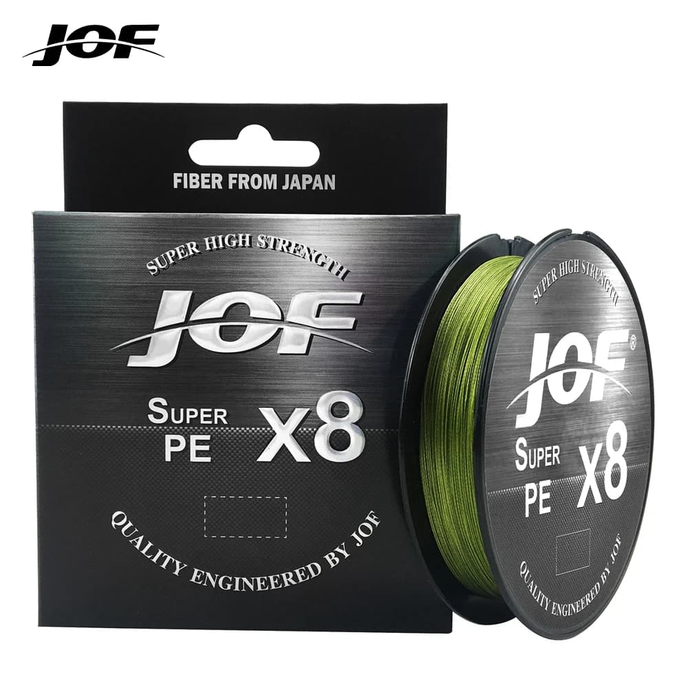 Ligne de pêche multifilament JOF 8 brins 150M 300M 500M pour carpe et pêche sportive en eau douce