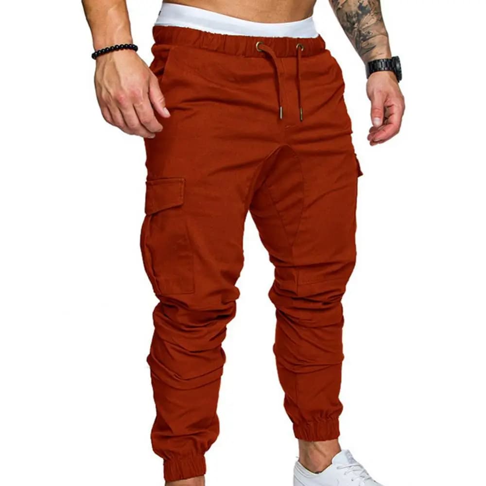 Pantalon cargo jogger homme avec cordon de serrage - Taille XS à 4XL - Idéal pêche et outdoor