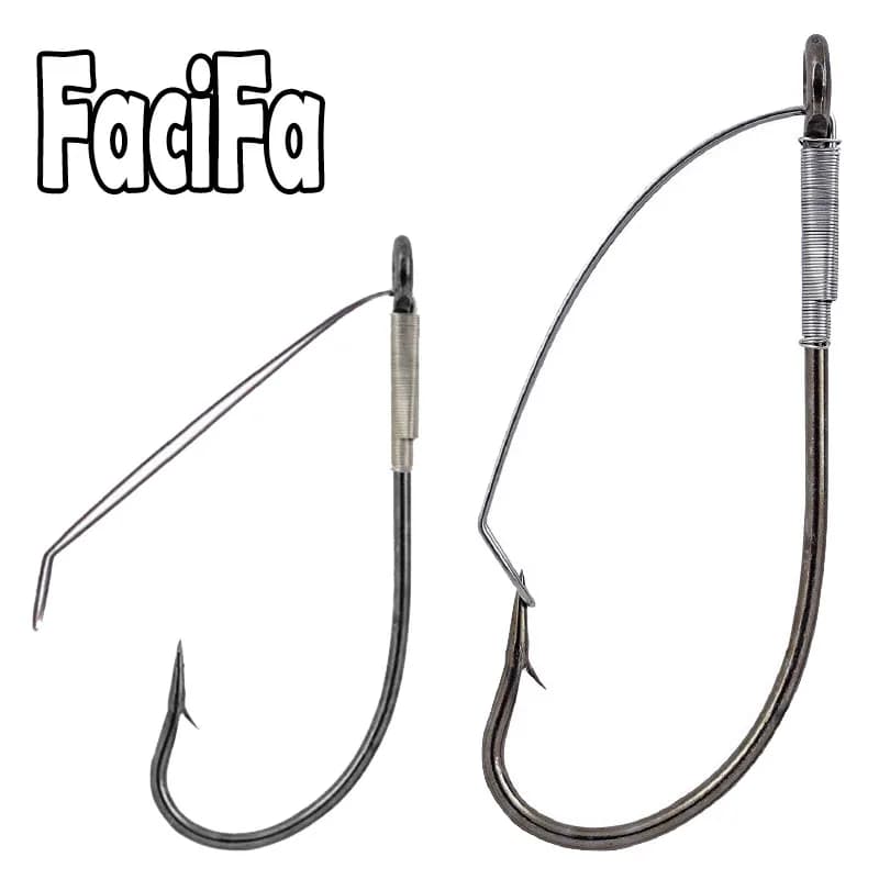 20 hameçons simples weedless sans barbillon pour montage wacky rig, tailles 6 à 5/0 en acier haute carbone
