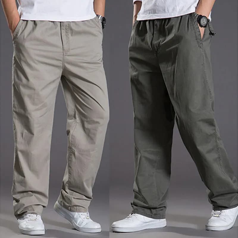 Pantalon cargo pêche coton loose grande taille 6XL élastique pour homme confortable