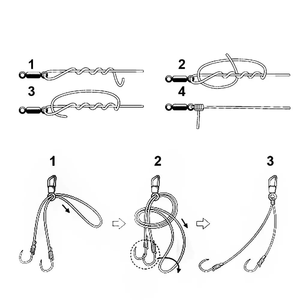 Lot de 50 à 100 émerillons pêche à roulement à billes acier inoxydable, tailles 4/0 à