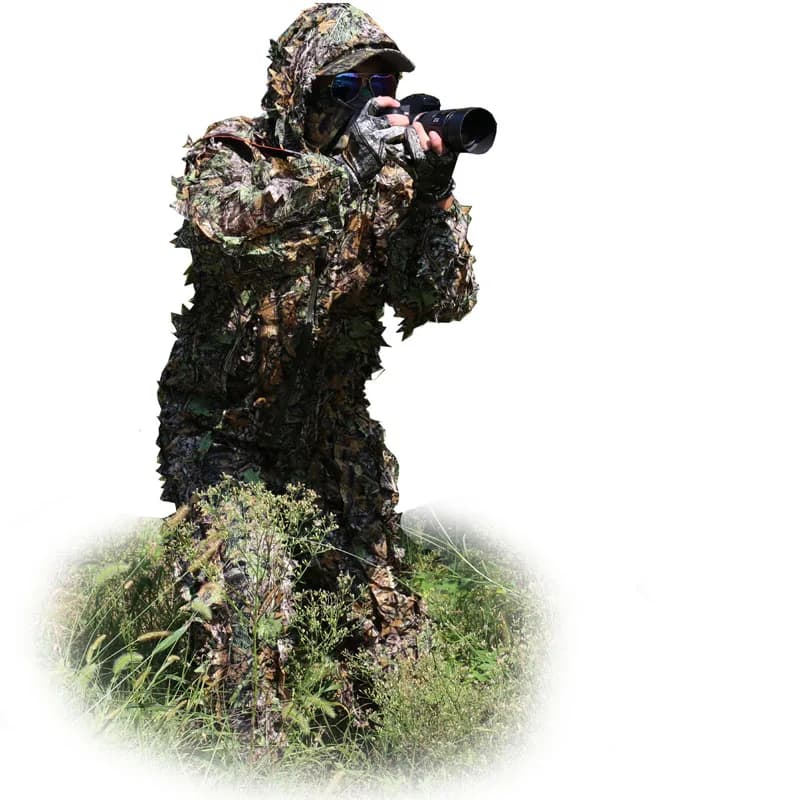 Costume camouflage 3D feuille d'érable pour sniper CS et pêche jungle hommes femmes enfants