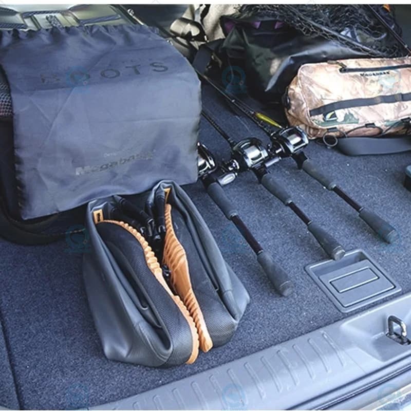 Bottes Megabass Mobile Flex Real Camo caoutchouc flexible portable élastique rangement compact pochette