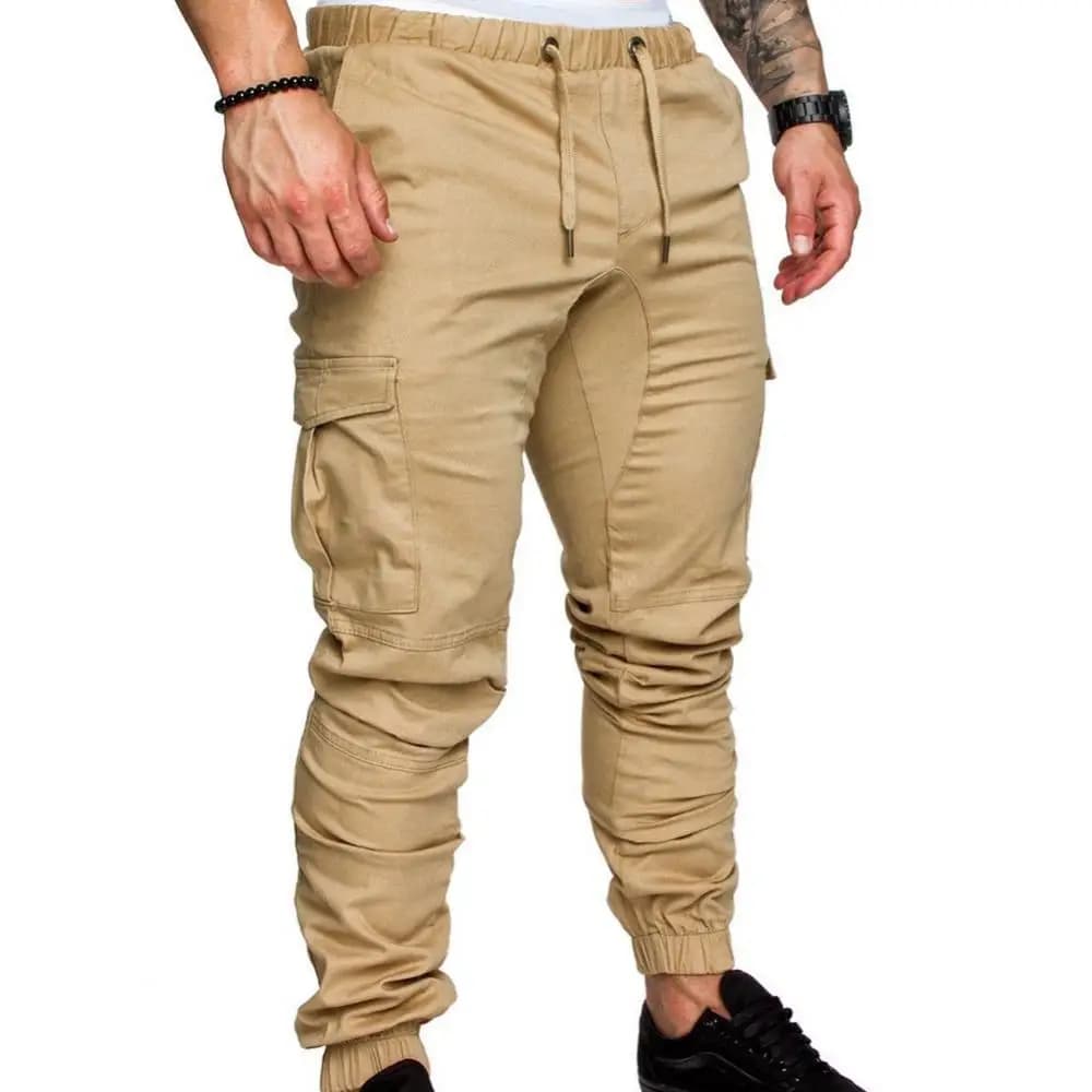 Pantalon cargo jogger homme avec cordon de serrage - Taille XS à 4XL - Idéal pêche et outdoor