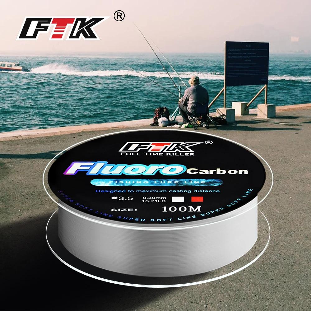 Fluorocarbone FTK 100m super souple 4.13-34.32LB pour pêche aux leurres et pêche à la mouche leader