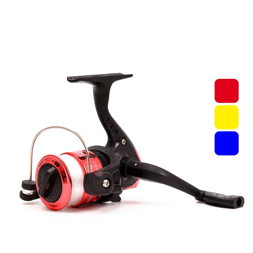 Moulinet de pêche ultraléger pliant 5.2:1 avec grande bobine de 60m et roulette de ligne pour lancer appâts
