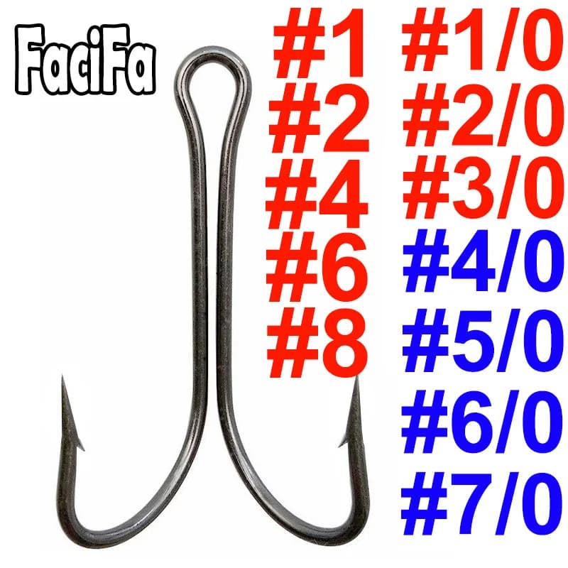 Hameçons doubles pour pêche à la mouche et jigging - Tailles 1 à 5/0 pour bar et carnassiers