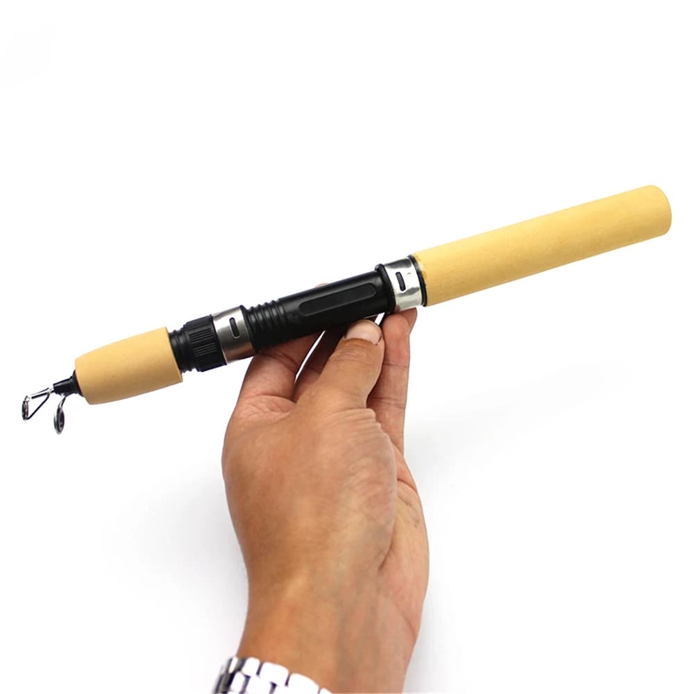 Canne télescopique glace mini 60 80 100cm carbone portable pêche crevette carpe hiver