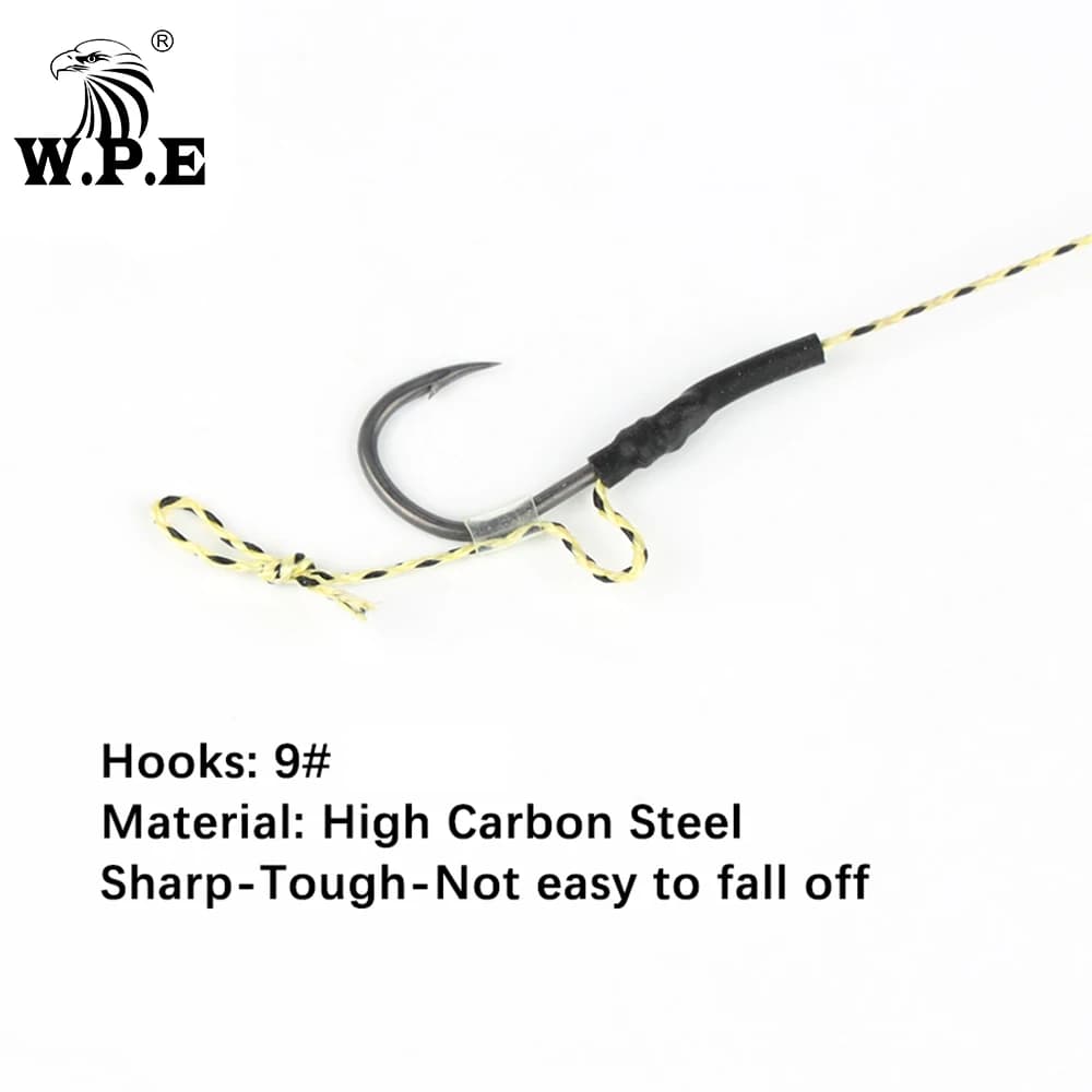 Montage carpe prêt à pêcher W.P.E 40g-80g avec ligne plombée et hameçons pour méthode feeder