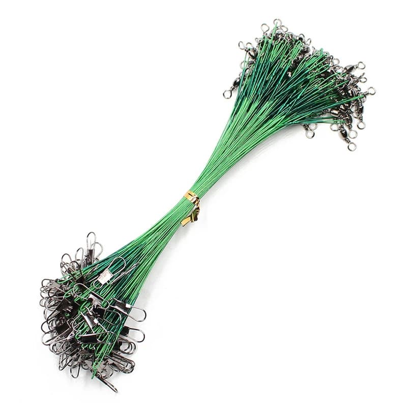 Aorace 20 fils d'acier anti-empoissonné avec émerillon, bas de ligne plombé pour pêche (15 à 50 cm)