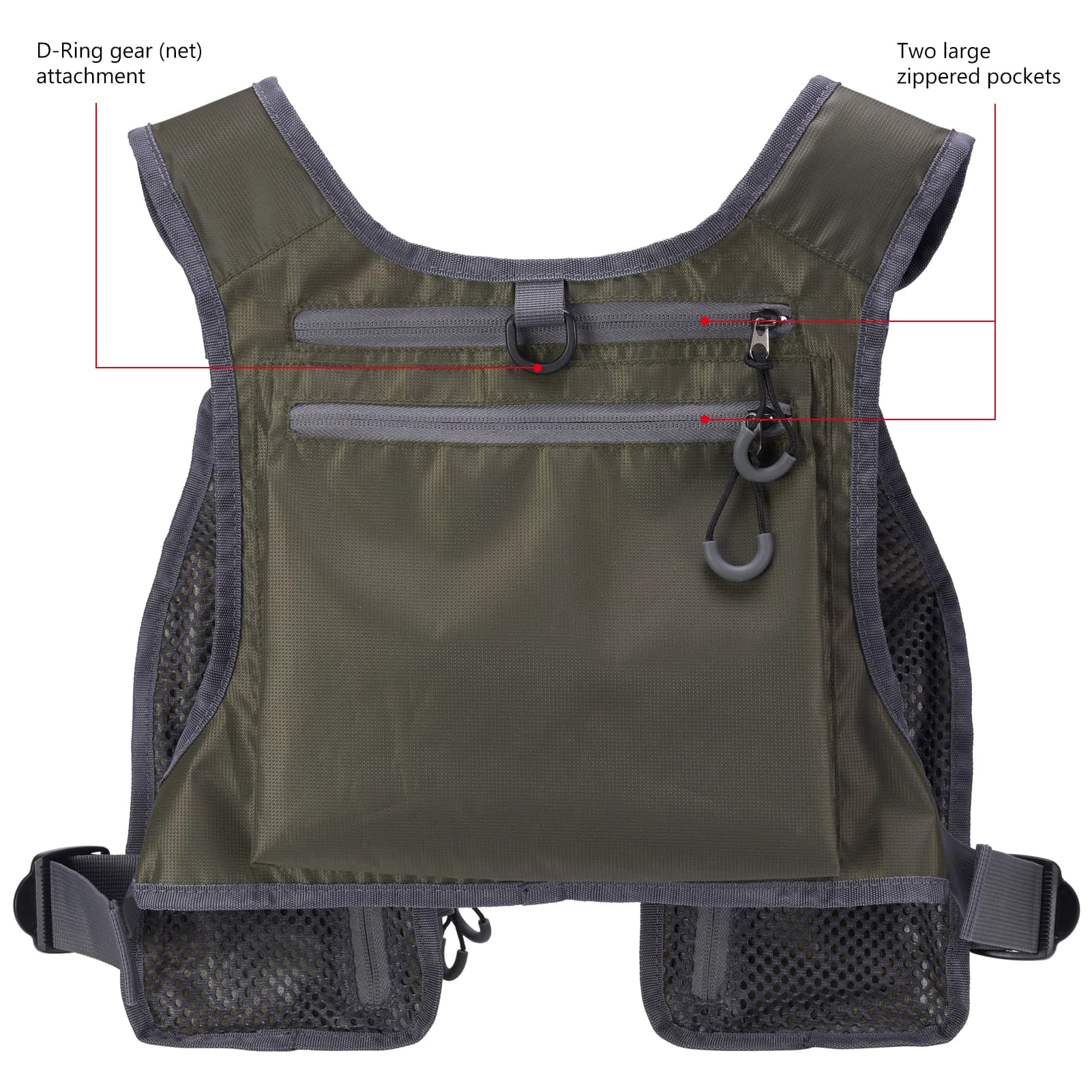 Veste de pêche à la mouche ultra légère Bassdash FV08 pour homme et femme, pack poitrine portable