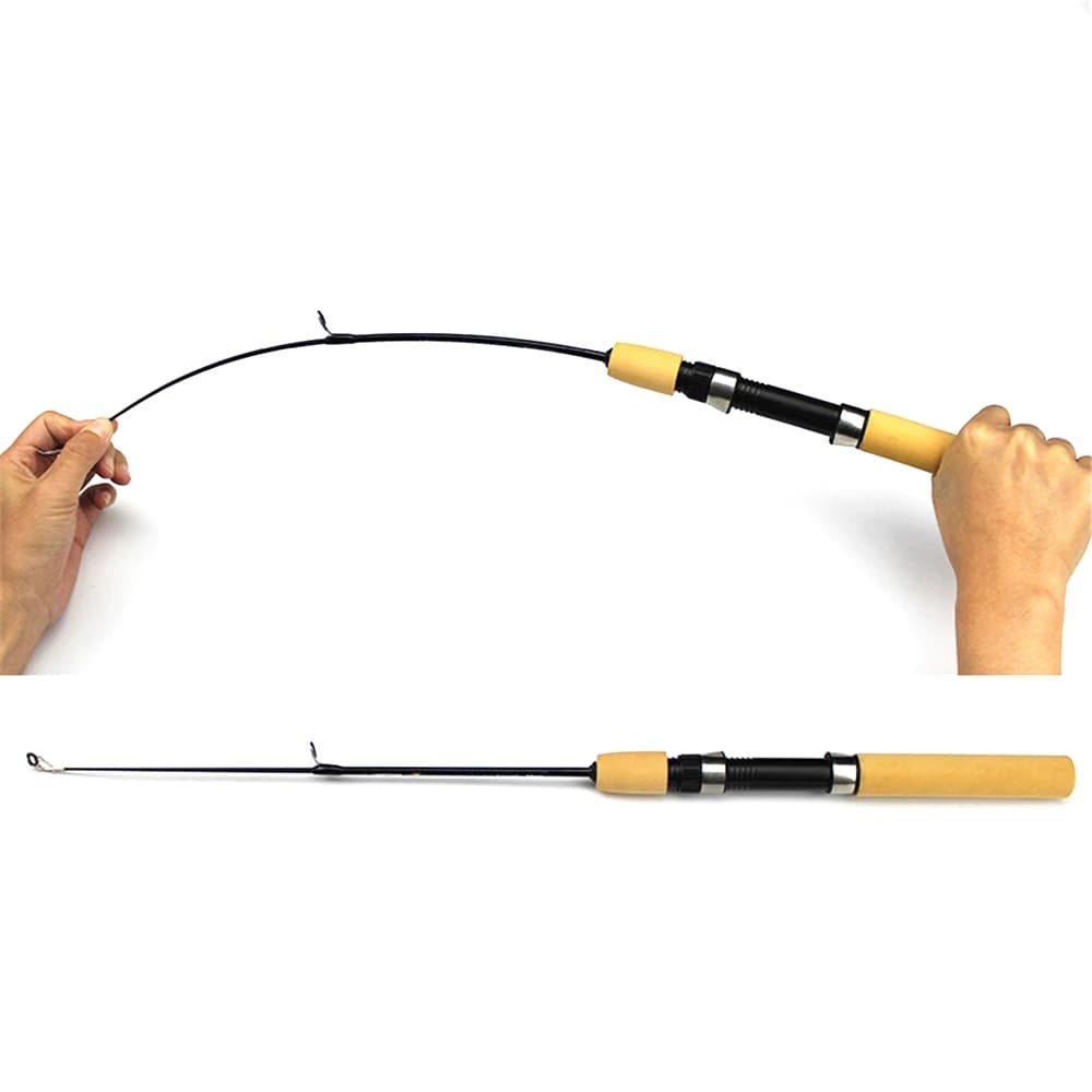 Canne télescopique glace mini 60 80 100cm carbone portable pêche crevette carpe hiver