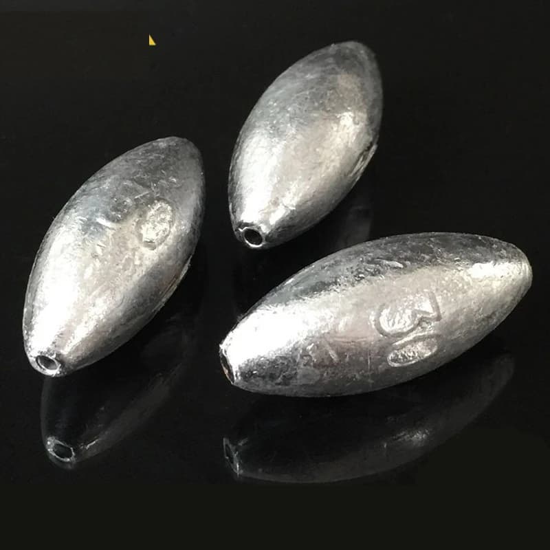 10 plombs de pêche olive 1g à 8g pour ligne de pêche - Poids plombés pour appâts