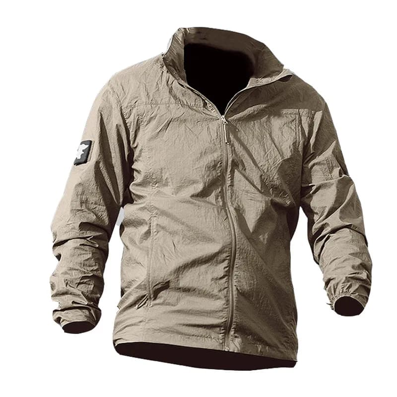 Veste tactique homme été 2025 imperméable - Coupe-vent légère à capuche séchage rapide anti-UV casual