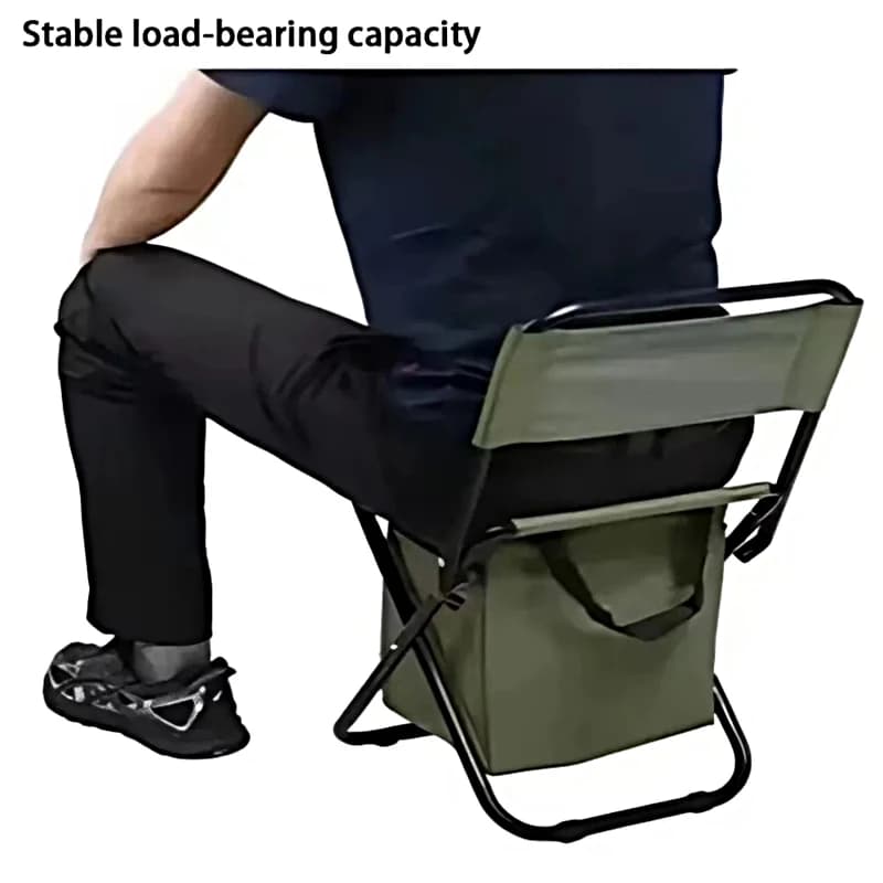 Fauteuil pêche pliant 2 en 1 avec sac glacière intégré - Siège portable léger pour camping et extérieur