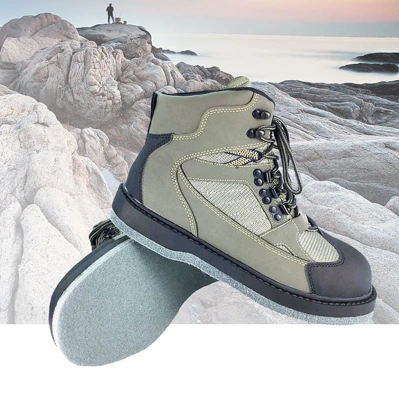 Bottes pêche wading semelle caoutchouc ou feutre antidérapante chaussures montaison rivière mer chasse récif