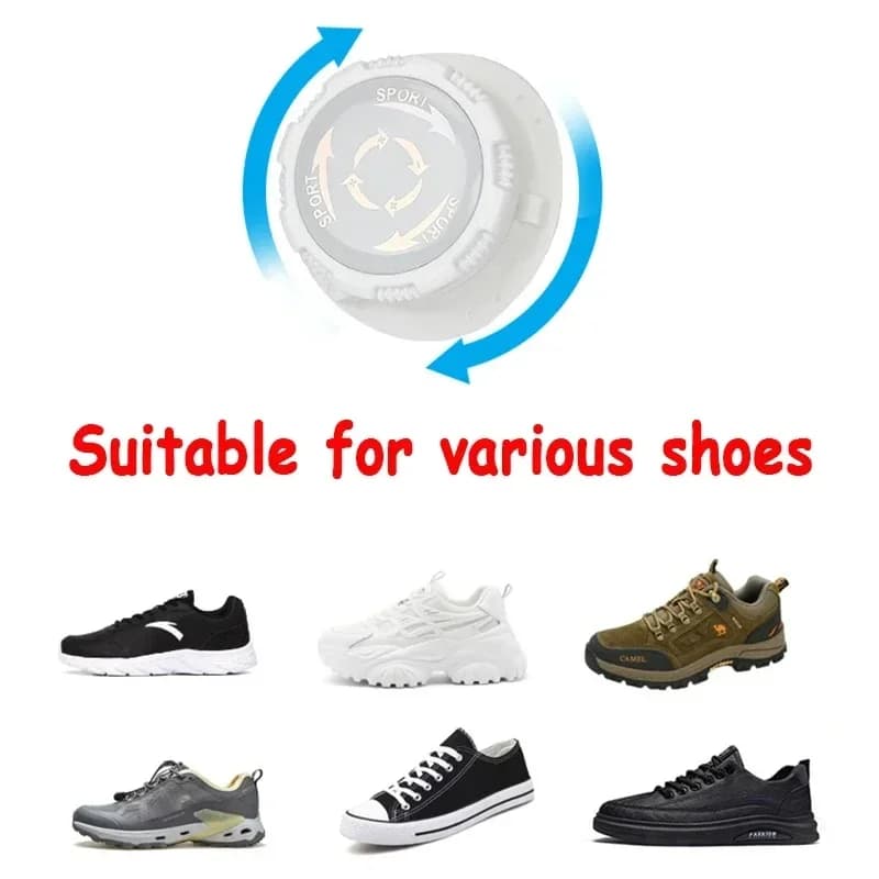 Lacets automatiques sans nœud métal pivotant pour chaussures pêche enfants adultes fermeture rapide